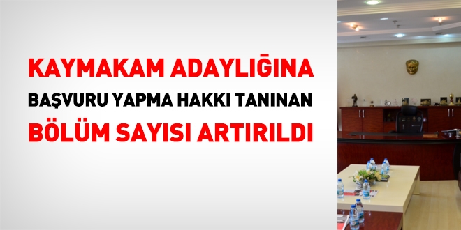 Kaymakam olma şartları değişti