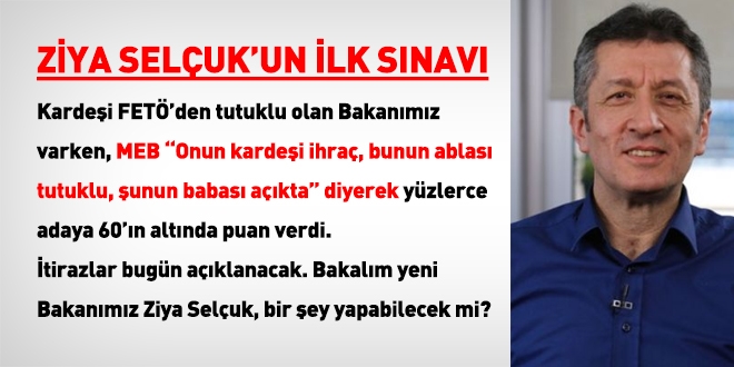 Sözlüde 60 altı puan verilen öğretmen adayları, Ziya Selçuk'u bekliyor