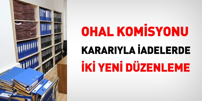 OHAL Komisyonu kararıyla göreve geri dönüşte iki yeni düzenleme