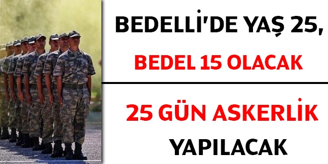 Bedelli, Torba yasaya ekleniyor... 25 gün askerlik yapılacak
