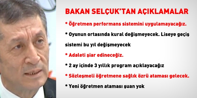 MEB Bakanı: Oyunun ortasında kural değişmeyecek