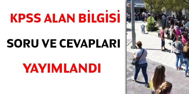 KPSS Alan Bilgisi soru ve cevaplar yaymland