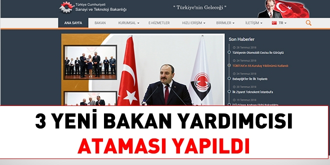 Sanayi Bakan yardmclna atamalar yapld