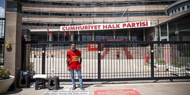 CHP önünde 'işimi istiyorum' eylemi