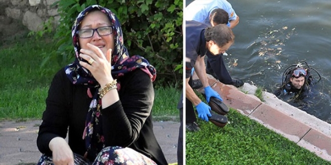 Çaya düşen eşinin cesedi bulundu; gözyaşlarına boğuldu