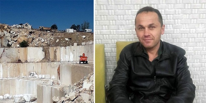 Mu�la'da �zerine 2 tonluk kaya par�as� d��en i��i �ld�