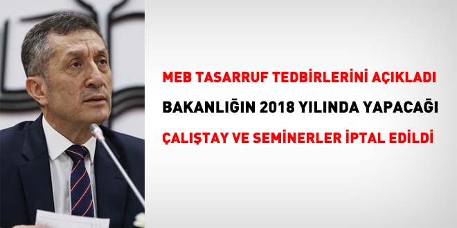 MEB tasarruf tedbirleri kapsamnda, altay ve seminerleri iptal etti