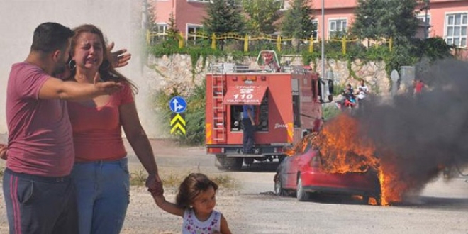 Otomobillerinin yanışını gözyaşları içinde izlediler