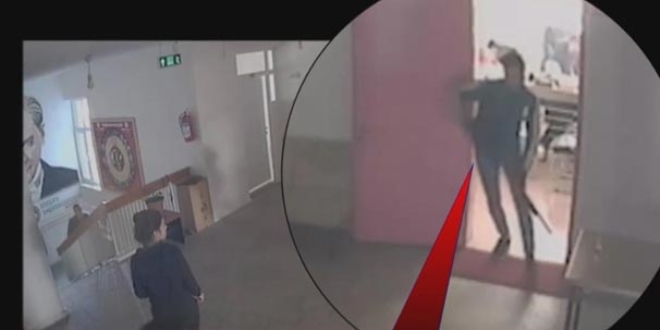 Müdürün öğrenci tarafından vurulduğu görüntüler ortaya çıktı