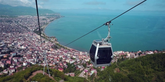 Ordu'daki teleferik 9 günde 100 bin yolcu taşıdı