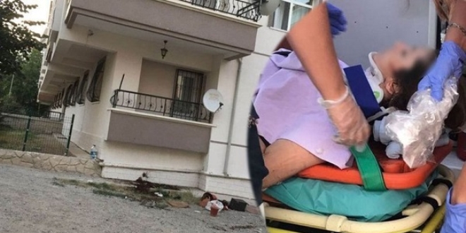 Bıçakladığı eşini balkondan atan kişi tutuklandı