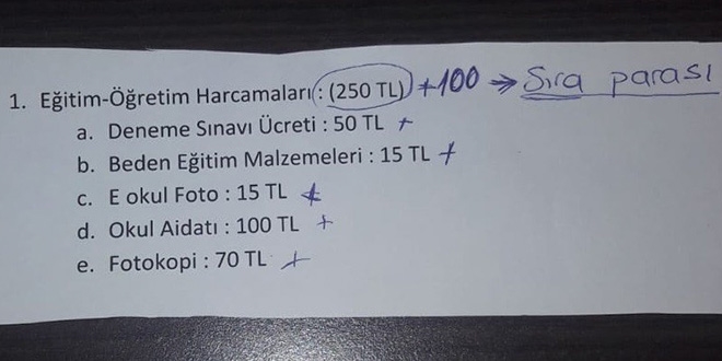 Okul kayıtları sırasında velilerden para istendiği iddiası