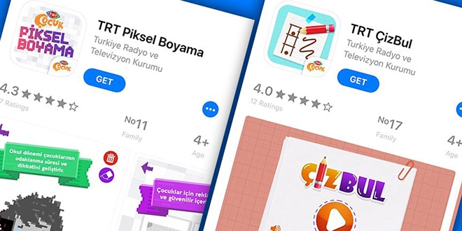 TRT Çocuk'tan, reklamsız, 2 yeni mobil oyun