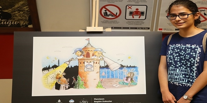 ��renciler zab�tan�n karikat�r�n� �izdiler