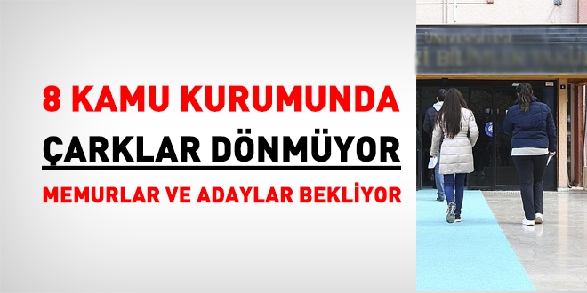 8 kamu kurumunda çarklar dönmüyor, adaylar bekliyor
