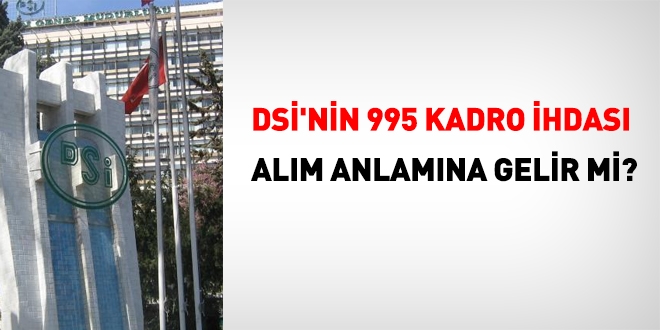 Nisan ayında DSİ için ihdas edilen 995 kadro ihdası, personel alımı anlamına gelir mi?