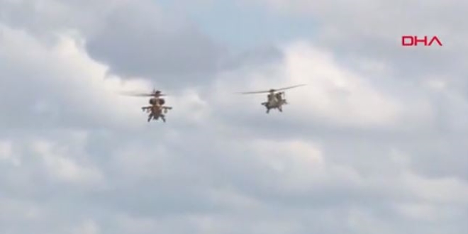 Atak helikopterlerinden 'Harman Dalı' şovu