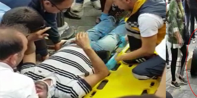 Kad�k�y'de bir vatanda��n �zerine sokak lambas� d��t�