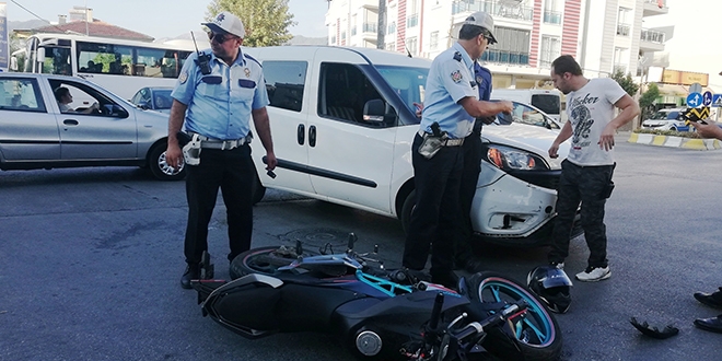 Aydn'da polis arac ile motosiklet arpt; 1 yaral