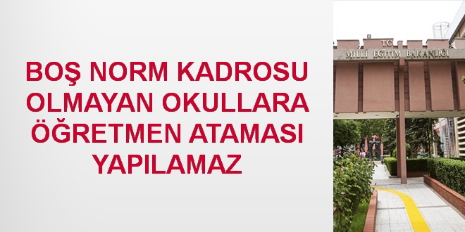 Boş norm kadrosu olmayan okullara öğretmen atanabilir mi?
