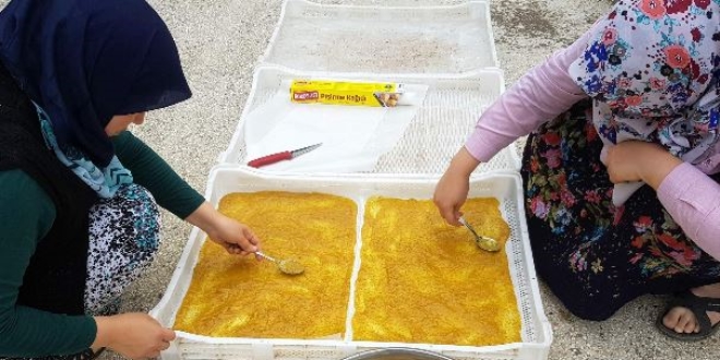 Giri�imci k�z karde�ler taze incirden pestil yapt�