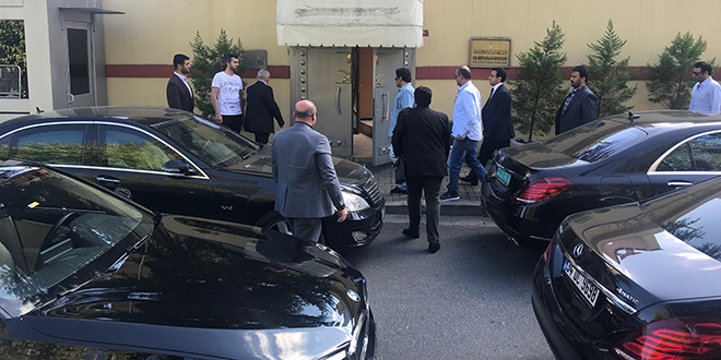 Suudi güvenlik heyeti konsolosluğa geldi