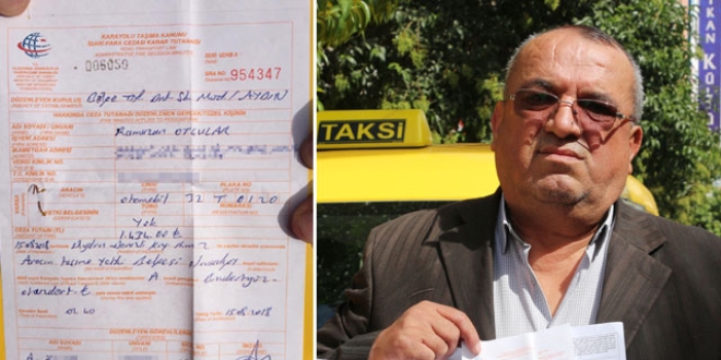 Taksici, trafik cezasını iptal ettirdi