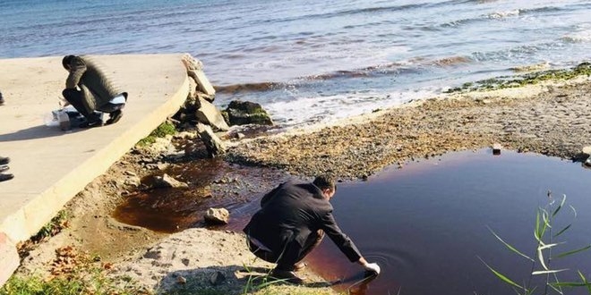 Tekirdağ'da bir dere daha renk değiştirdi