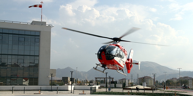 Kayseri Şehir Hastanesi'nde hava ambulans hizmeti