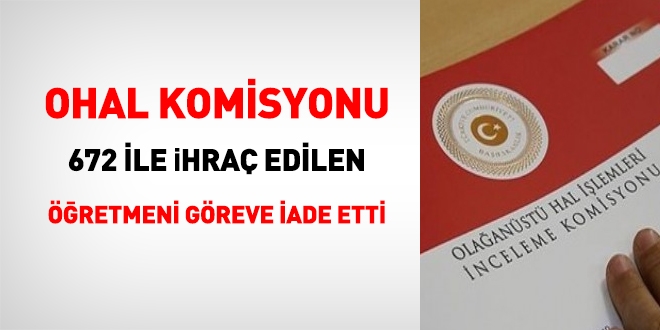 OHAL Komisyonu, öğretmeni göreve iade etti