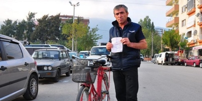 Kaldrmda bisiklet srd diye 235 lira trafik cezas yedi