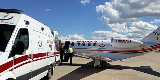Ambulans uçak minik Rüzgar Asaf için havalandı