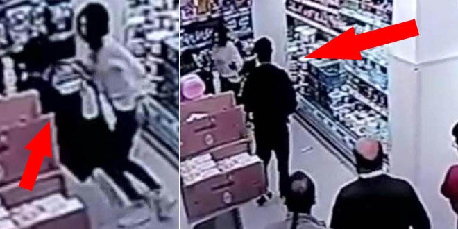 Markette genç kıza yumruklu saldırı kameraya yansıdı