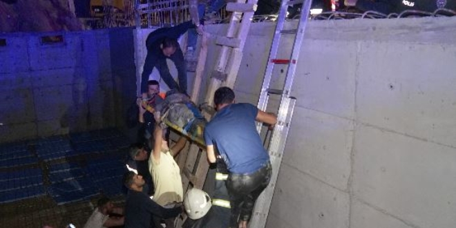 Okul inşaatında çalışan işçi akımına kapılarak yaralandı