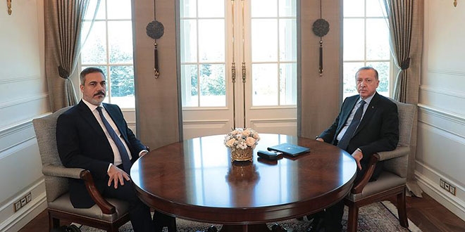 Cumhurbakan Erdoan, MT Bakan Fidan' kabul etti