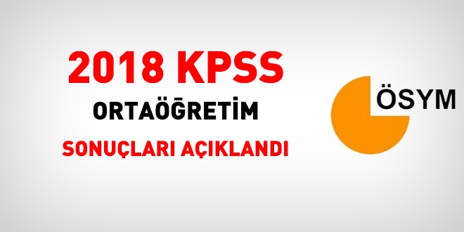 2018 KPSS Ortaretim sonular akland