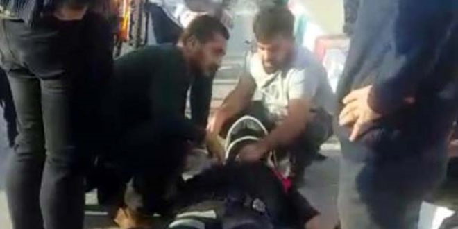 Kaza geçiren polisin yardımına vatandaş koştu