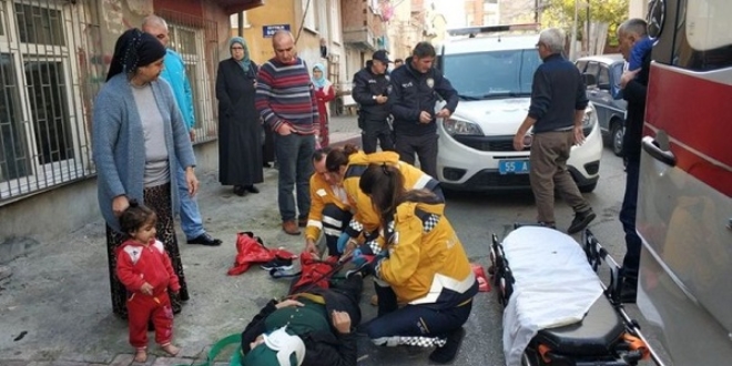 Kocas�ndan �iddet g�ren kad�n kurtulmak i�in kendini pencereden att�