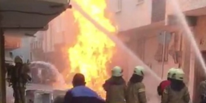 Ba�c�lar'da do�algaz borusunda patlama