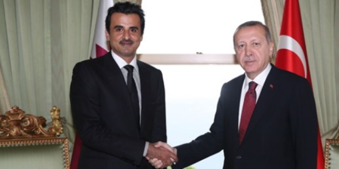 Cumhurbaşkanı Erdoğan, Katar emiriyle görüştü