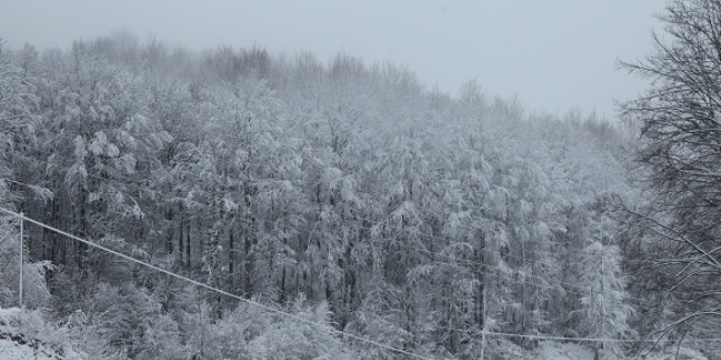 Y�ld�z Da�lar�'n�n etekleri karla �rt�ld�