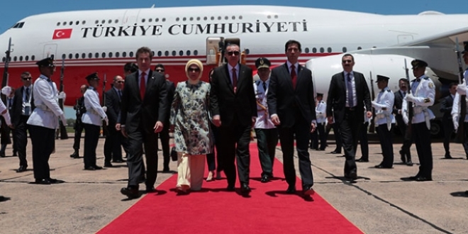 Cumhurbakan Erdoan Paraguay'a geldi