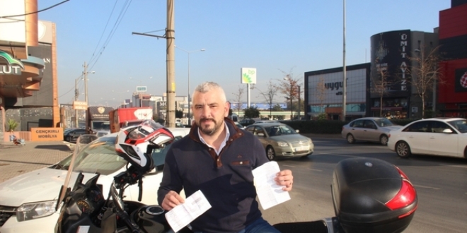 Motoruna gelen ceza makbuzunu görünce şok oldu