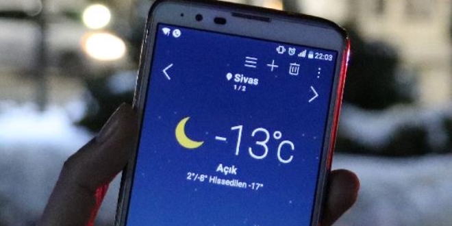 Sivas'ta hayat dondu, dereceler eksi 13'ü gördü
