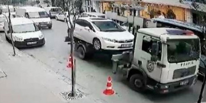 İçinde çocuk varken otomobili çeken polise soruşturma