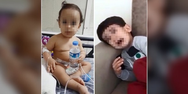 Kocasına kızıp çocuklarına işkence etti