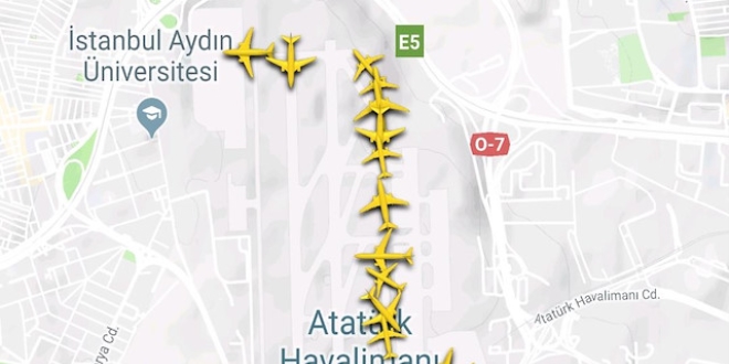 Lodos nedeniyle u�aklar havada kuyruk olu�turdu