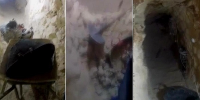 PKK'nın Münbiç'teki tünellerini görüntülendi