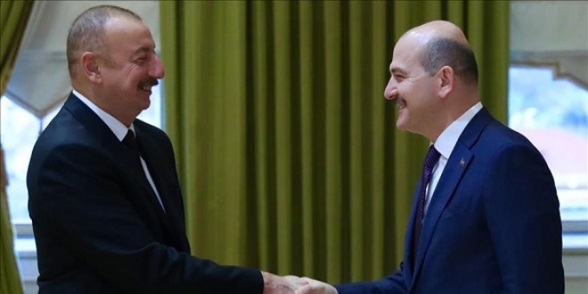 Bakan Soylu, İlham Aliyev ile bir araya geldi