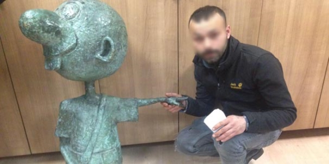 Avanak Avni heykeli bulundu; 1 kişi gözaltına alındı